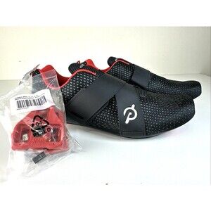 New Peloton Unisex Size 11M / 12.5W Cycling Shoes Black Red Cleat Altos Sneakers